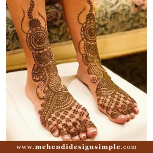 Traditional Bridal full leg mehendi Design ​