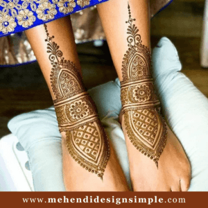 simple mehendi design leg 2024