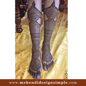 Simple Leg Mehendi design for Brides